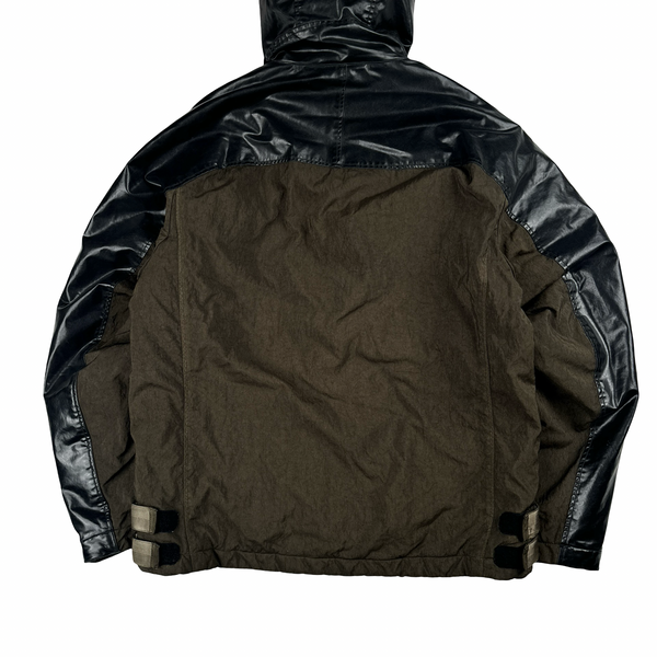 CP Company Khaki Quartz Quilted Paneled Goggle Jacket - Large