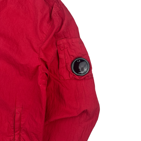 CP Company Red Cotton Lightweight Lens View Hooded Jacket - XXL