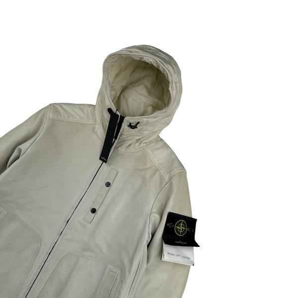 Stone Island 2013 Cream Waxed Soft Leather Jacket - Large – Mat's