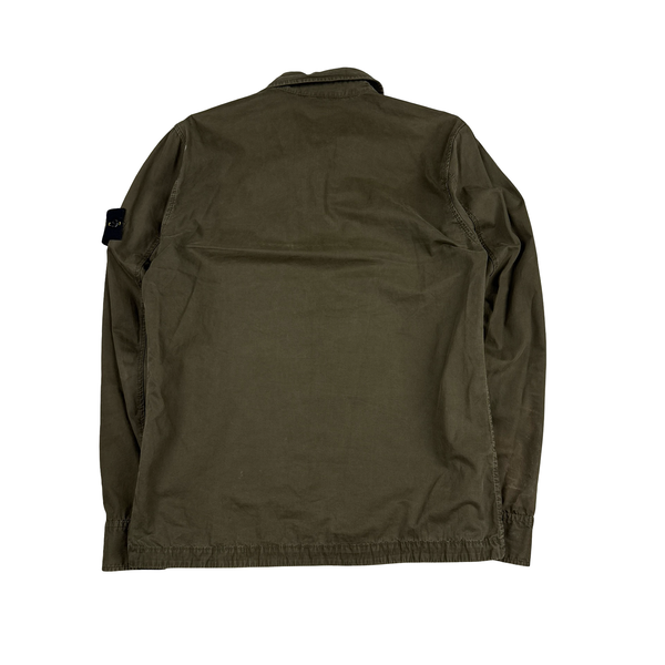 Stone Island 2018 Khaki Cotton Zipped Overshirt - Small