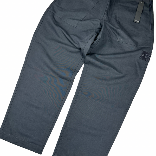 Stone Island 2023 Navy Ghost Piece Cotton Trousers - 3XL
