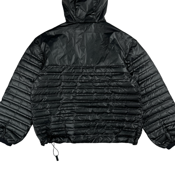 Prada Red Tab Black Nylon Down Quarter Zip Padded Down Jacket - Small