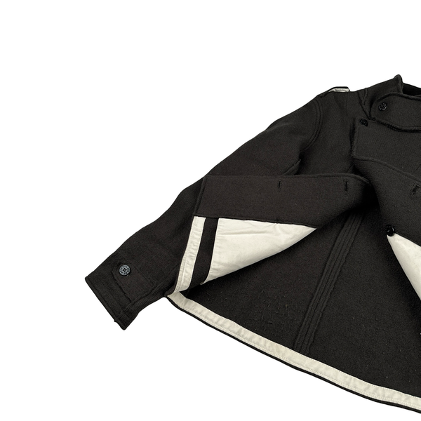 Stone Island 2010 Brown Double Breasted Thick Wool Jacket - Small