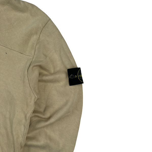 Stone Island 2000 Cotton Cream Quarter Zip Crewneck Jumper - XL