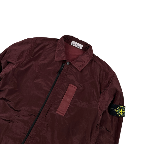 Stone Island 2017 Maroon Nylon Metal Shimmer Overshirt - Medium