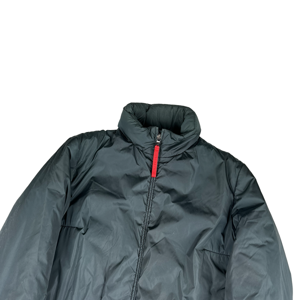 Prada Dark Emerald Green Nylon Padded Long Jacket - Small