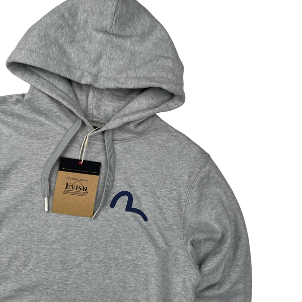 Evisu Grey Evisu Embroiderd Cotton Hoodie - Medium