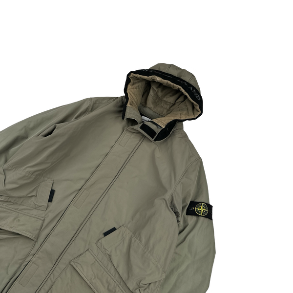 Stone Island 2018 Khaki Micro Reps Primaloft Parka Long Jacket - Large