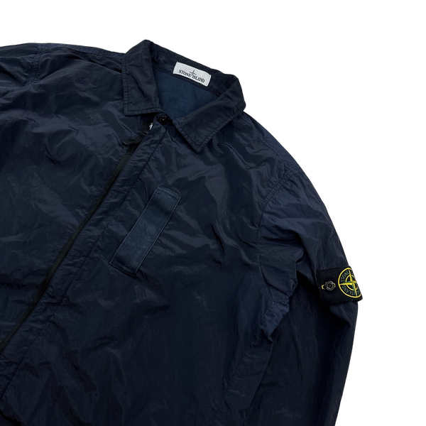 Stone Island Navy Nylon Metal Shimmer Overshirt - XL