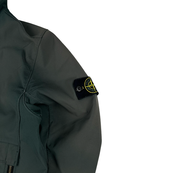 Stone Island 2019 Washed Green Fleece Lined Soft Shell - Large
