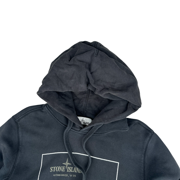 Stone Island 2018 Black Graphic Pullover Hoodie - Medium