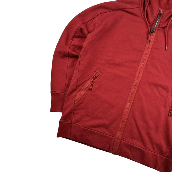 CP Company Burgundy Cotton Goggle Hoodie