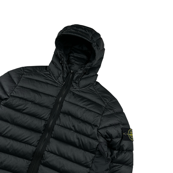 Stone Island 2024 Black Loom Woven Chambers R-Nylon Down TC Puffer Jacket - Medium