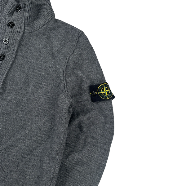 Stone Island 2017 Dark Grey High Neck Knitted Jumper - Small