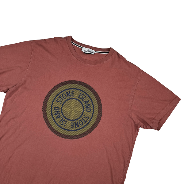 Stone Island Red 3D Rubber Logo T Shirt - 3XL