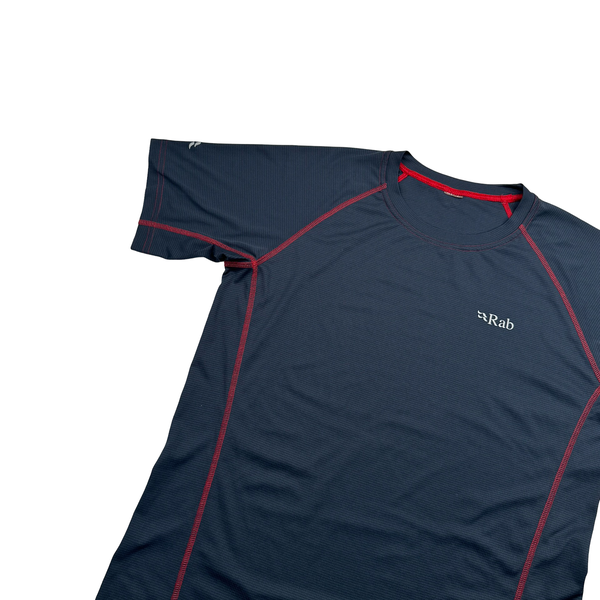 Rab Grey Panelled Nylon Sports T Shirt - Small