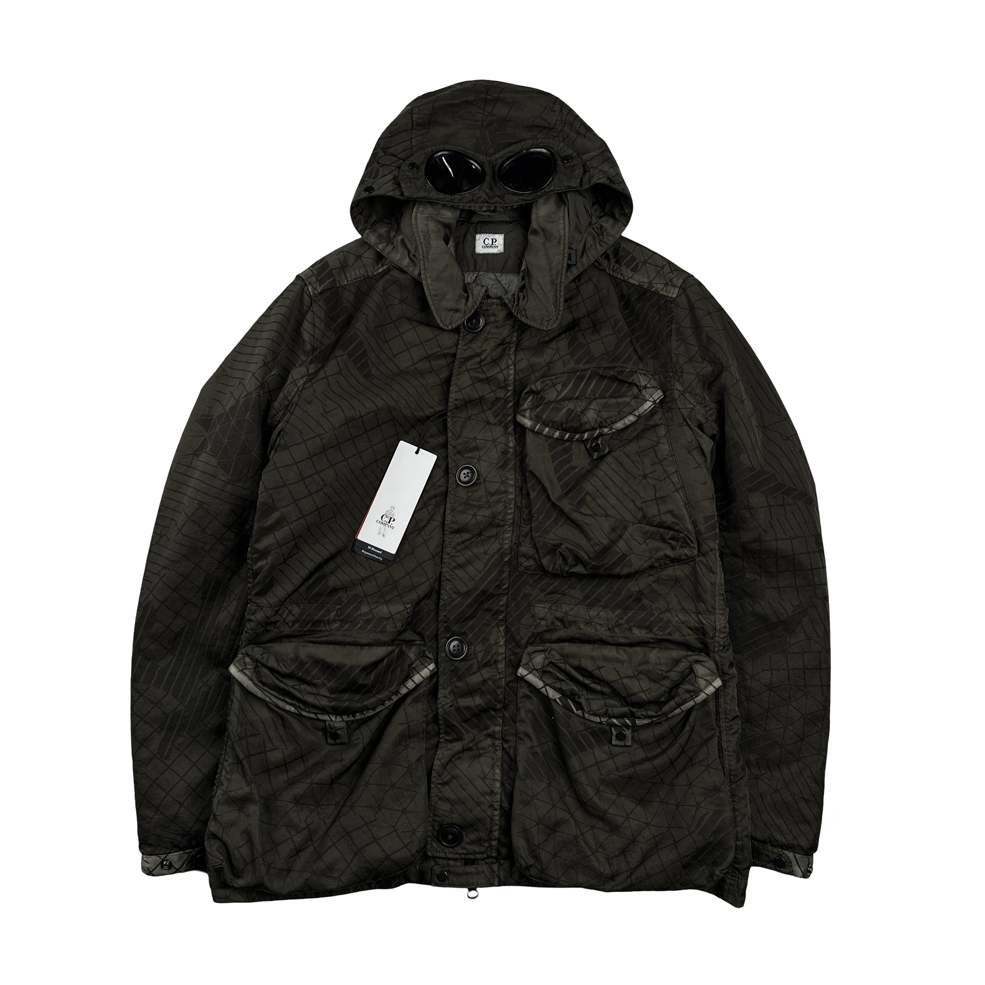 CP Company Khaki M Bossed Quilted Goggle Jacket - Medium – Mat's