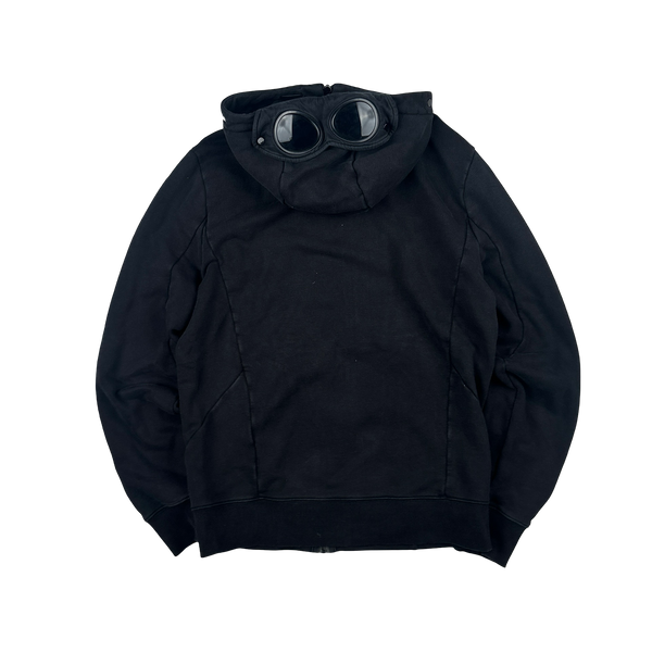CP Company Black Cotton Goggle Hoodie - Medium