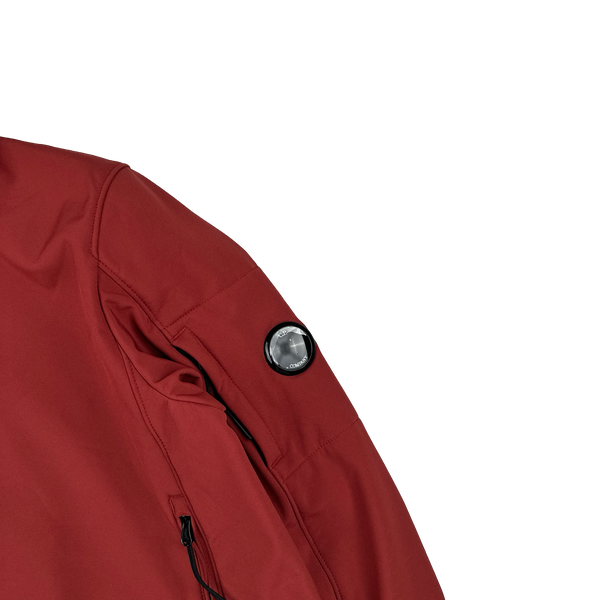 CP Company Red Soft Shell R Fleece Lined Hooded Jacket - Small
