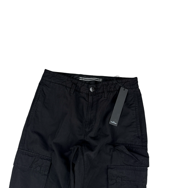 Stone Island 2022 Black Cotton Cargo Trousers - 29"