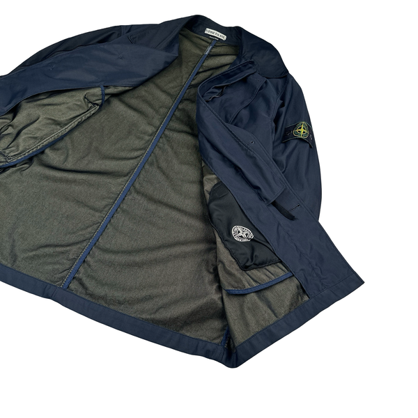 Stone Island 1995 Navy Nylam Vintage Long Jacket - Large