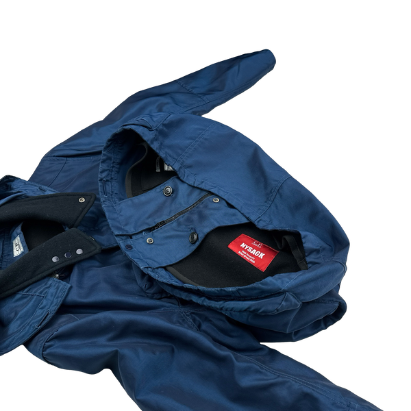 CP Company Blue Nysack Shimmer Multipocket Goggle Jacket - XXL