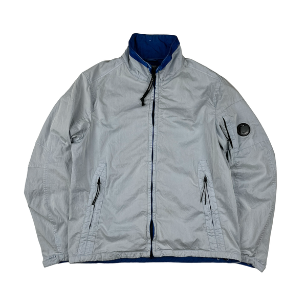 CP Company Blue Garment Dyed Raso-CP Zipped Lens View Jacket - Large