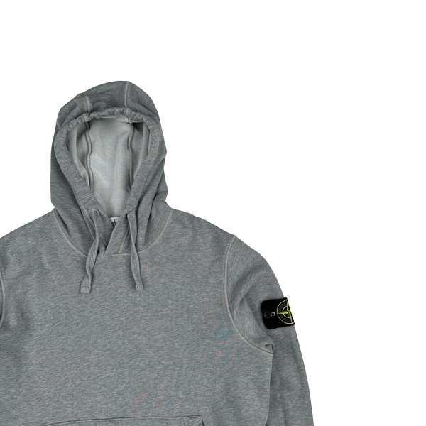 Stone Island 2022 Grey Cotton Pullover Hoodie - Small