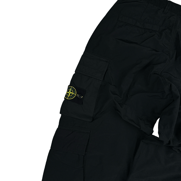 Stone Island 2023 Black Loose Fit Cargos Twill TC Trousers - 28"