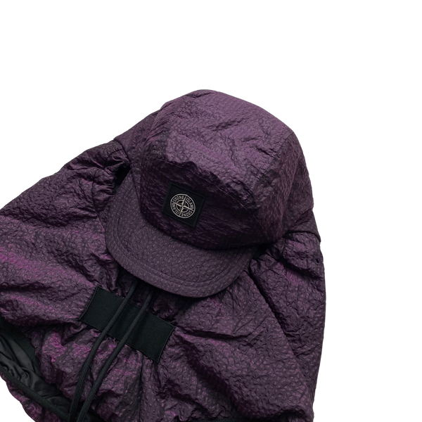 Stone Island Purple Nylon Metal 3D Effect Primaloft Cap Snood