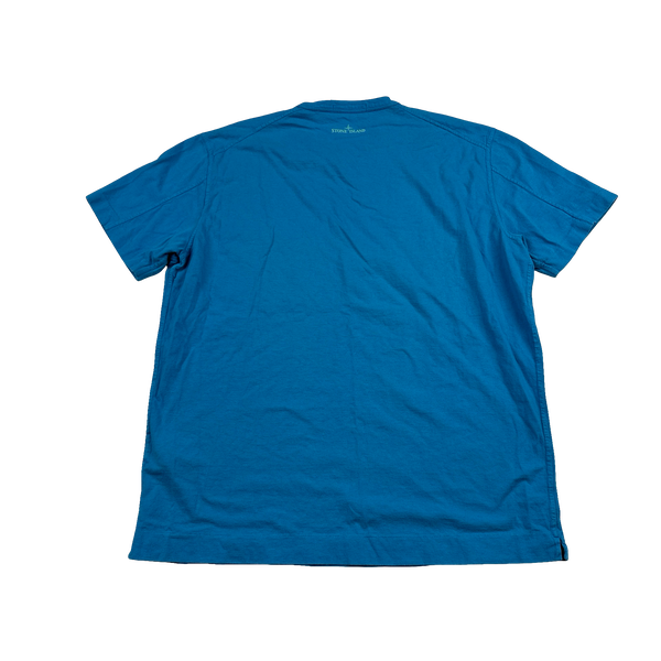 Stone Island Blue Cotton T-Shirt - 3XL