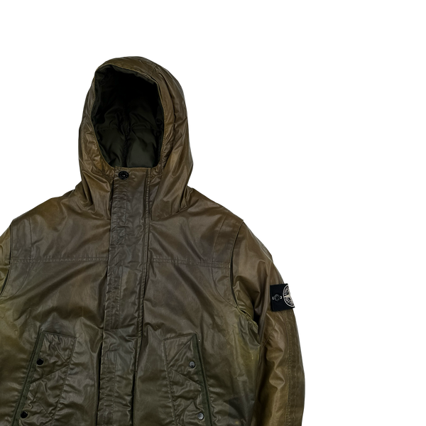 Stone Island 2011 Khaki & Yellow Colour Change Ice Down Jacket - Small