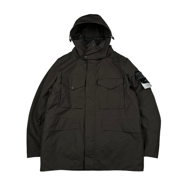 Stone Island 2022 O-Ventile Grey Ghost Piece Down Dutch Rope Puffer Jacket - Large