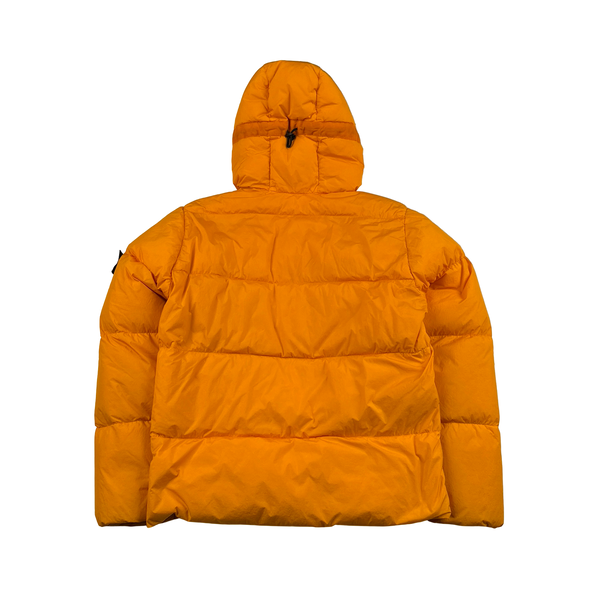 Stone Island 2017 Orange Crinkle Reps Puffer Jacket - Small
