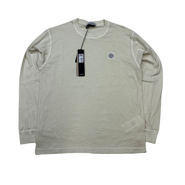 Stone Island 2023 Beige Longsleeve Cotton Top - Large