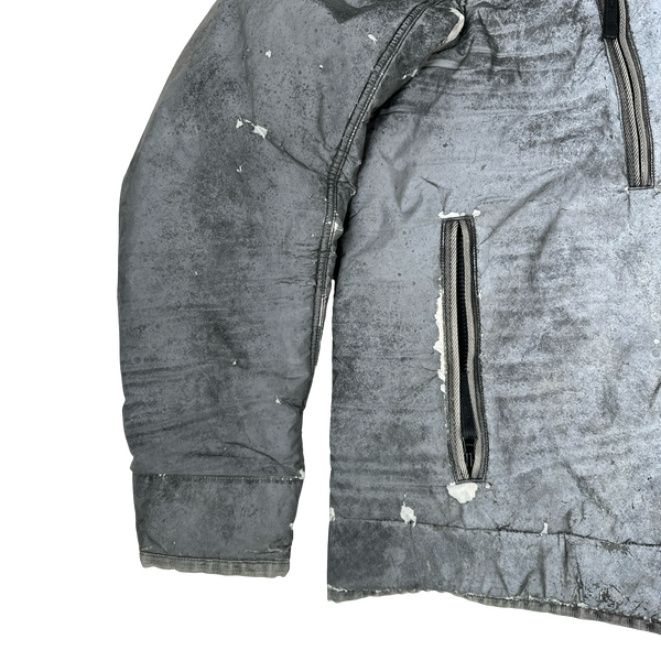 Stone Island Silver Liquid Reflective Fleece Lined Jacket - XL