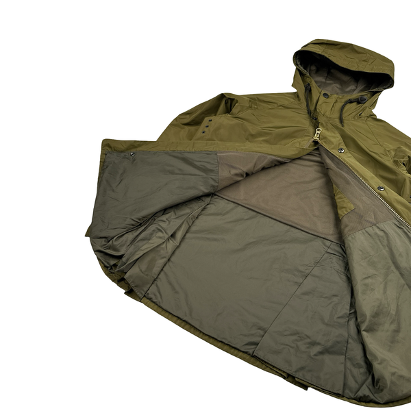 Barbour Khaki Nylon Multi Pocket Long Jacket - XL