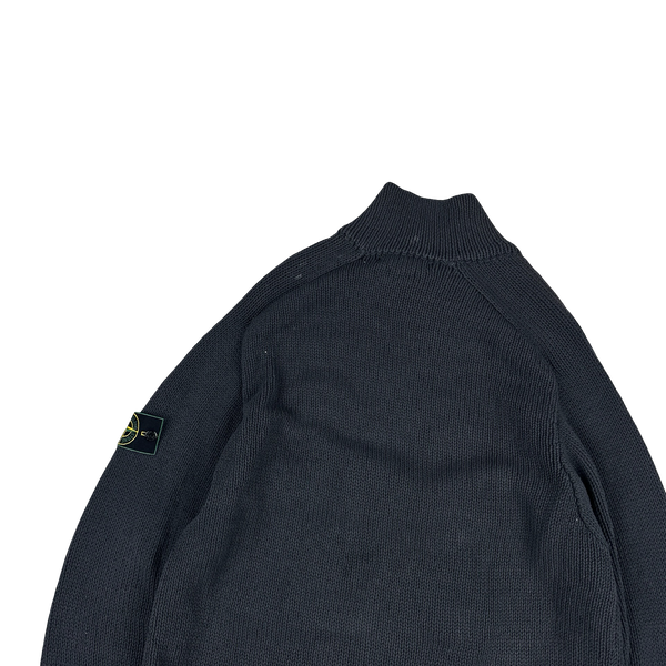 Stone Island Vintage 1998 Navy Knitted Cotton Jumper - Large