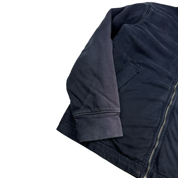 Stone Island 2005 Navy Felt Cotton Zipped Jacket - Large