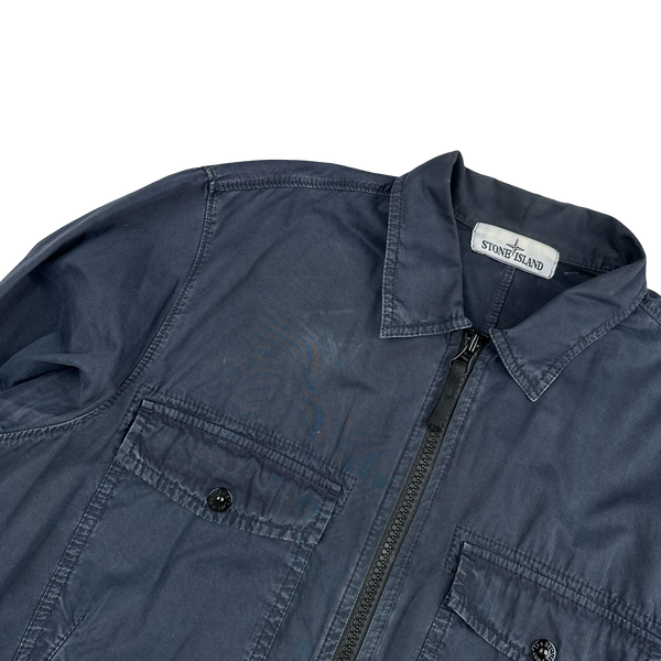 Stone Island 2019 Navy Garment Dyed Overshirt - Medium