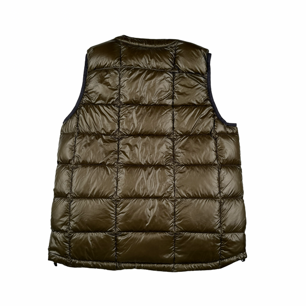And Wander Khaki Pertex Diamond Quilted Puffer Vest - Medium