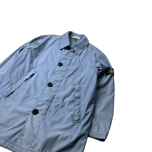 Stone Island 1995 Periwinkle Blue Nylam Vintage Long Jacket - XL