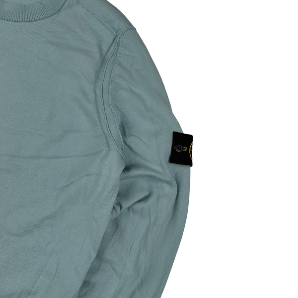 Stone Island Light Blue Lightweight Knitted Crewneck - Large