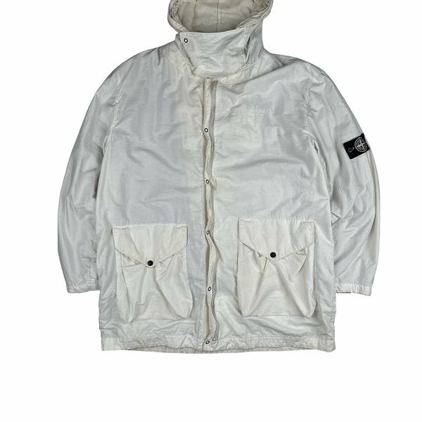 Stone Island 2001 Fibre Optic White Cotton Jacket - XXL