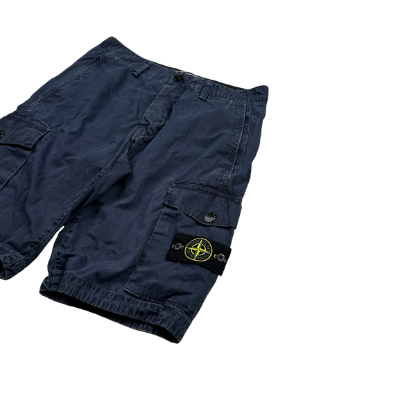 Stone Island 2017 Navy Cotton Cargo Shorts - 31"