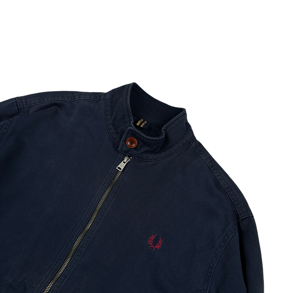 Fred Perry Navy Cotton Bomber Jacket - Medium