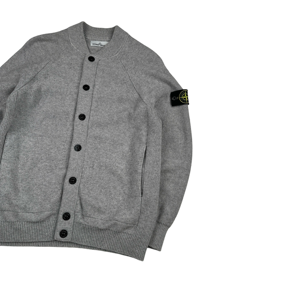 Stone Island 2016 Grey Buttoned Wool Cardigan - Medium