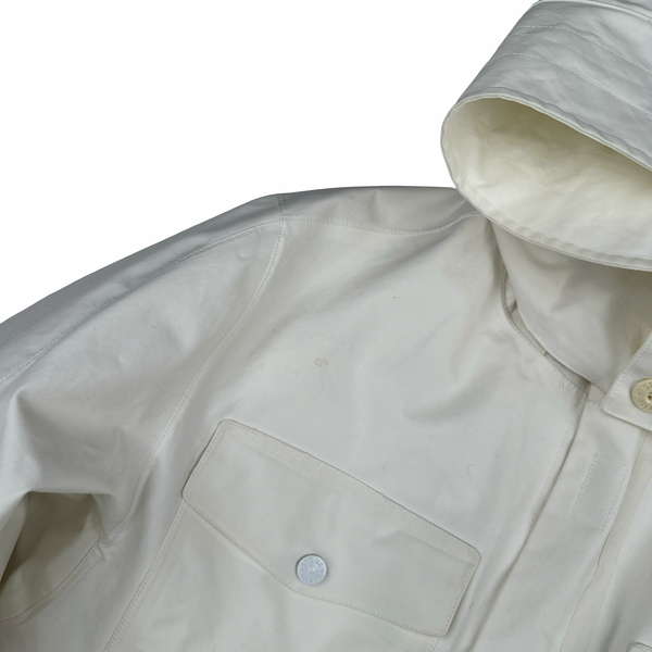 Stone Island 2017 Waterproof Down Lined White Ghost Tank Shield Jacket - Large