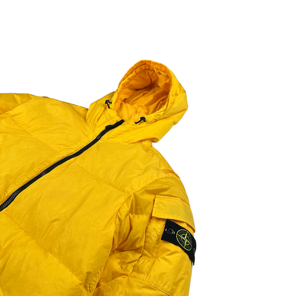 Stone Island 2022 Yellow Crinkle R-NY Down Puffer Jacket - XXL
