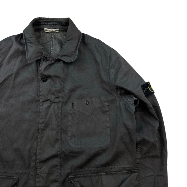 Stone Island 2005 Vintage Grey Lino Flax Overshirt Jacket - XXL